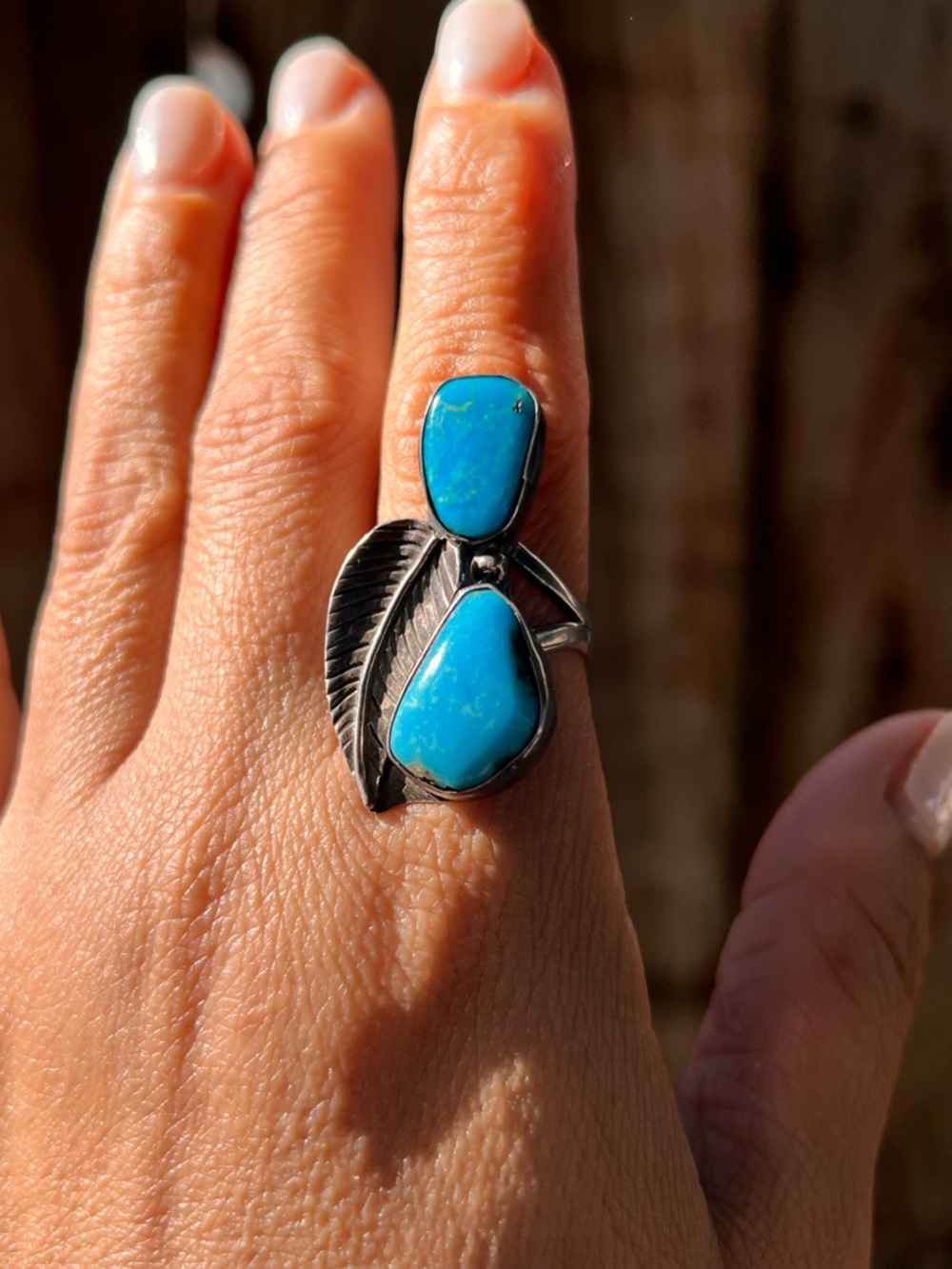 Double Turquoise Stone Ring